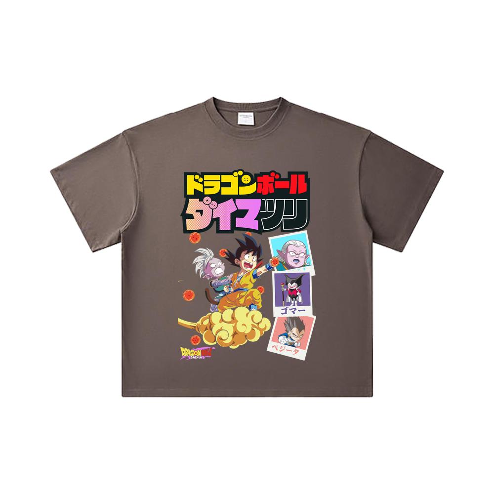260 GSM Double Yarn 32 Count 100% Cotton Dragon Ball V34 Daima Print Unisex Heavy Cotton T Shirt
