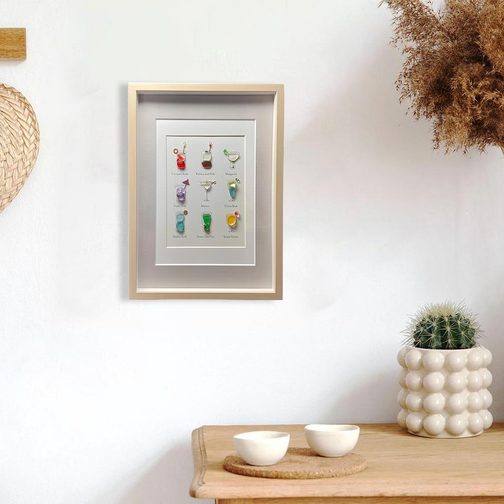 Hand-framed Cocktail Photo Frame Art Wall Decor