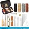 Hand-Stitched Leather Goods DIY Sewing Kit: 33-Piece Set for Making Leather Items