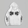 Y2K Mens Zipper Hoodies Retro Punk Digital Printed Casual Hoodies Gothic Couple Hooded Sweatshirt Hip Hop Hoody Streetwear
