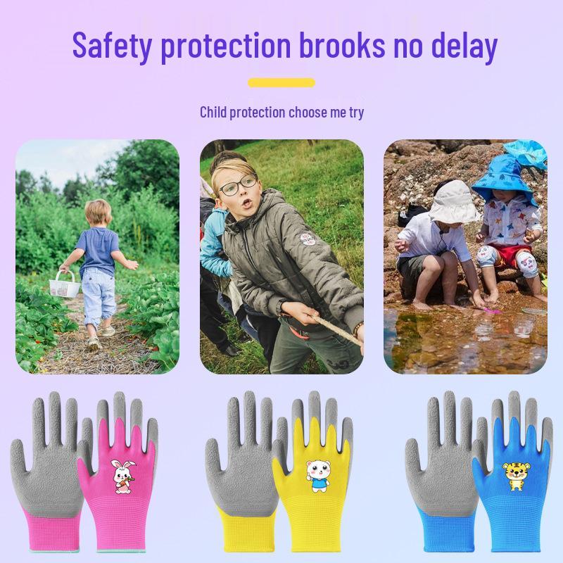 Kids' Anti-Bite Non-Slip Crab-Resistant Gloves for Gardening and Outdoor Play.