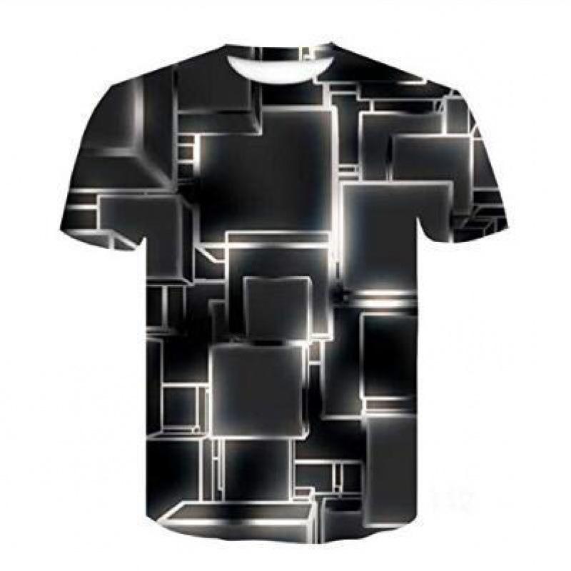 Sommer Rundhals bedrucktes Kurzarm Freizeit-Top Herren Damen T-Shirt