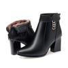 Women Ankle Boots GenuineLeather Women's Fashion Boots Red Pointed Rhinestone High-heeled Winter Wedding Boot