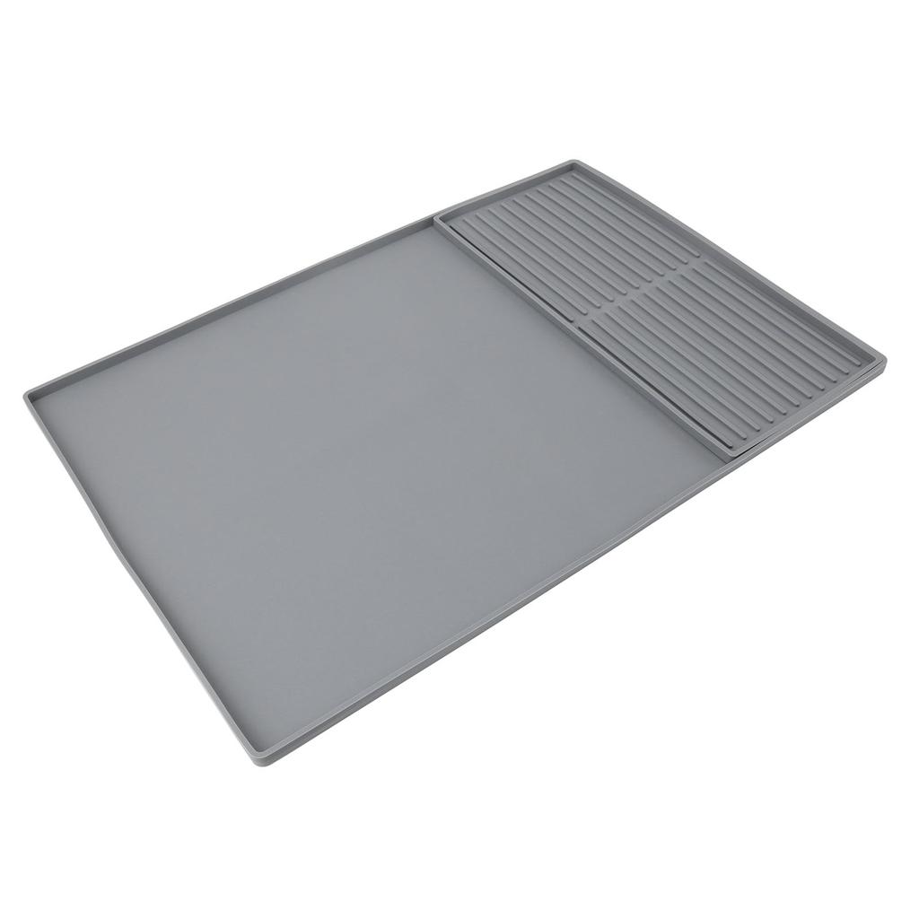 Coffee Machine Bar Mat Heat Insulation Silicone Dual Zone Drying Mat and Drip Tray for Kitchen