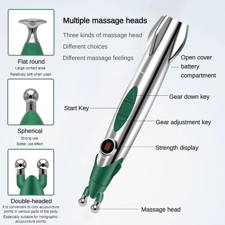 

Меридианная электрическая массажная ручка, массаж для циркуляции мышц, акупунктура, обезболивающий массажер, электронная терапия, ручка для меридианной энергии