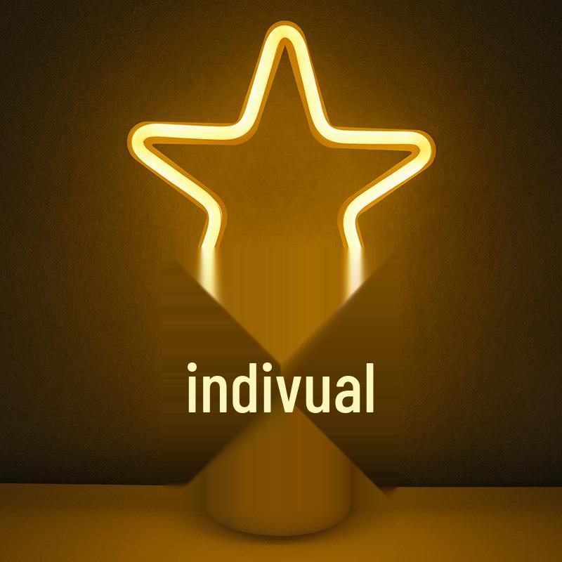 Неоновая Мультяшная Маленькая Настольная Лампа: Декоративная светодиодная лента для киберспорта для атмосферы в спальне