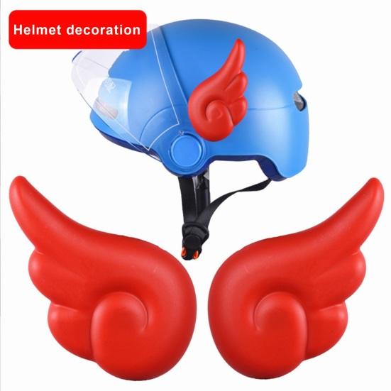 1 Pair Motorcycle Helmet Wing Decoration Adhesive Universal Cycling Scooter Bicycle Motorbike Skateboarding Helmet Decorative Wing Helmet Accessories