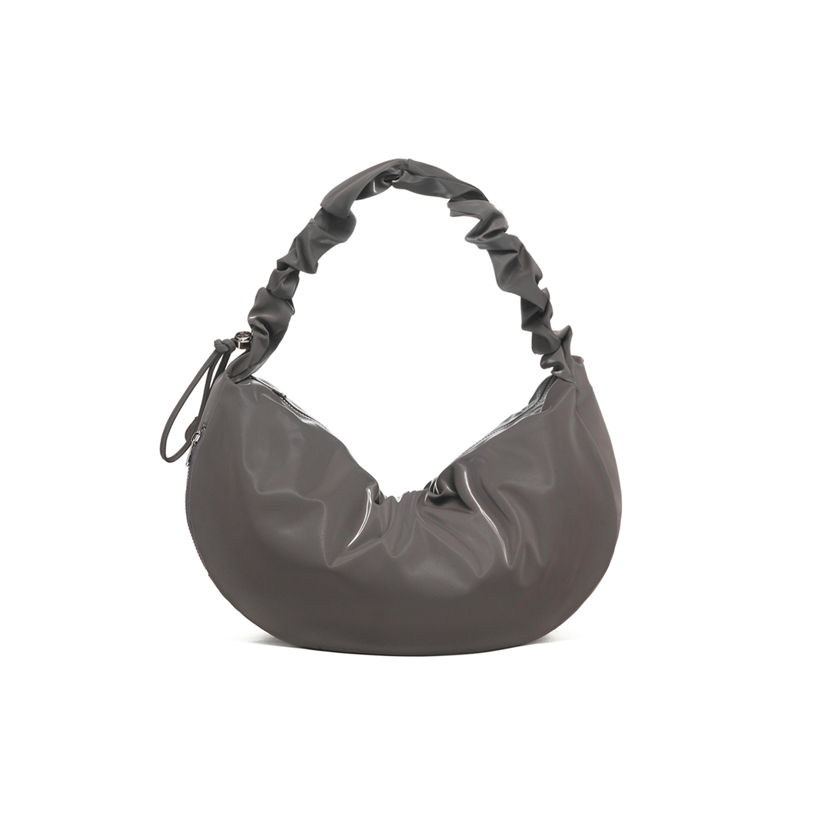 

New CARLYN Artificial Leather One Shoulder Handbag Large Women s Glossy Gray H73104010G 55.1*14.0*27.9CM