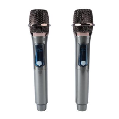 UHF Wireless Handheld Microphone System 1 for 2 Dynamic Cordless Microphone for Outdoor Home Singing and More -