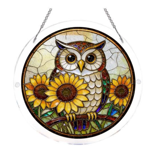 Acrylic Puzzle Suncatcher Decoration, Stained Glass Door Window Hanging Ornament, DIY Puzzle Crafts Pendant for Adults, Puzzle Enthusiasts