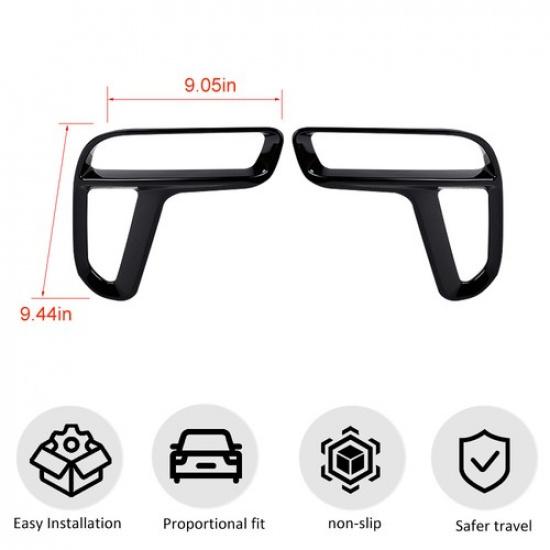 Black Front Driving Lamp Frame Trim Cover W/Fog Light Hole for Dodge Durango 21+