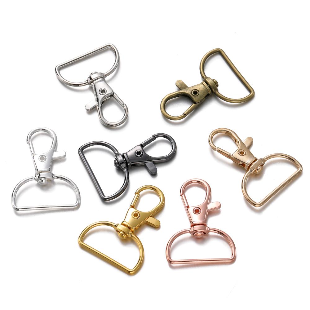 5/10Pcs Swivel Clasps D Rings Alloy Metal Lanyard Snap Hooks Clip Hook for DIY Keychain Bag Key Rings Jewelry Making Supplies