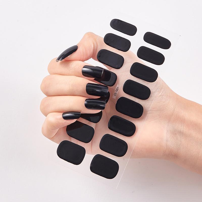 

Pure Color Glitter Nail Polish Sticker Korea Glitter Gradient Nail Polish Sticke