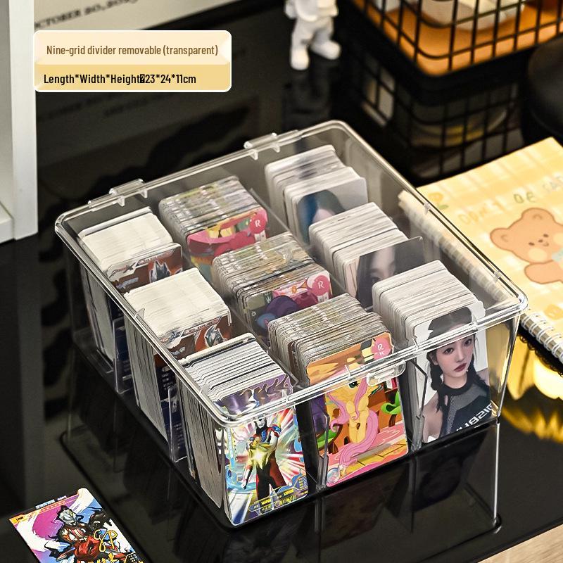 

Прозрачный многофункциональный настольный органайзер с крышкой и разделителями для кабелей и аксессуаров