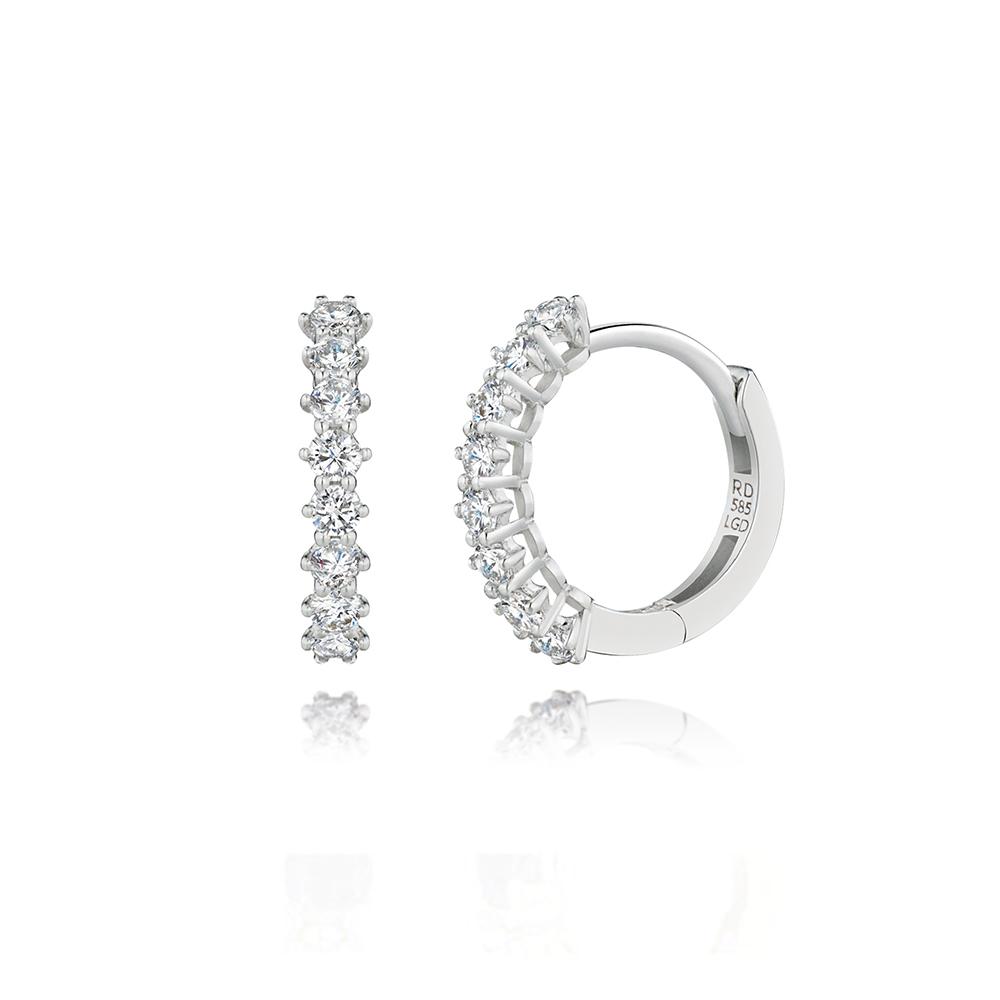 Roseedor Droplet Prong All (M) Lab Diamond One-Touch Earrings_2C2500053