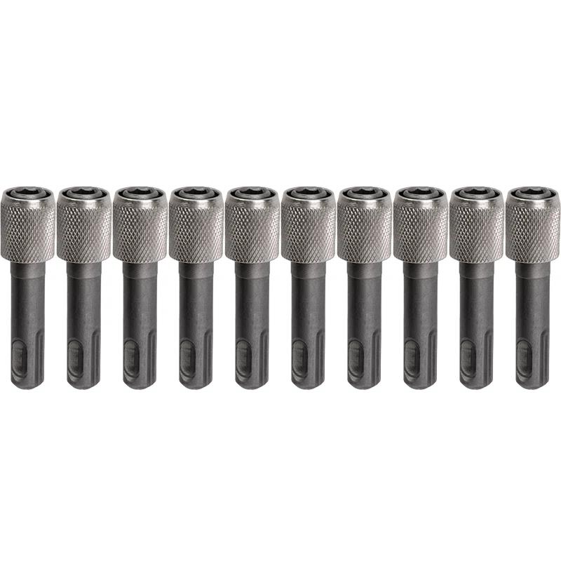 1/10pcs Round Shank To Hex Shank Adapter Electric Hammer Adapter Conversion Connecting Rod Sleeve Shank Power Screwdriver Bit