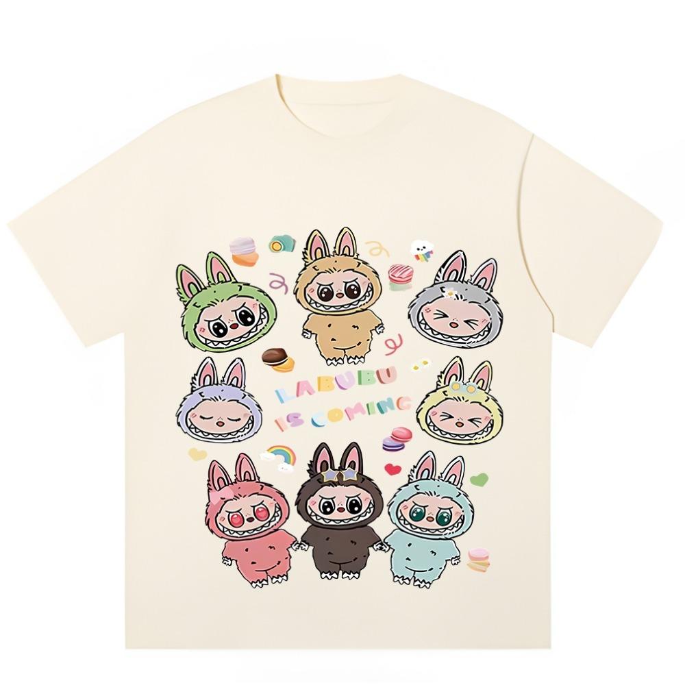

Labubu Cartoon Pattern Women T-shirt 3D Print Casual Fashion Plus Size Short Sleeve Clothes Tops Tees 100