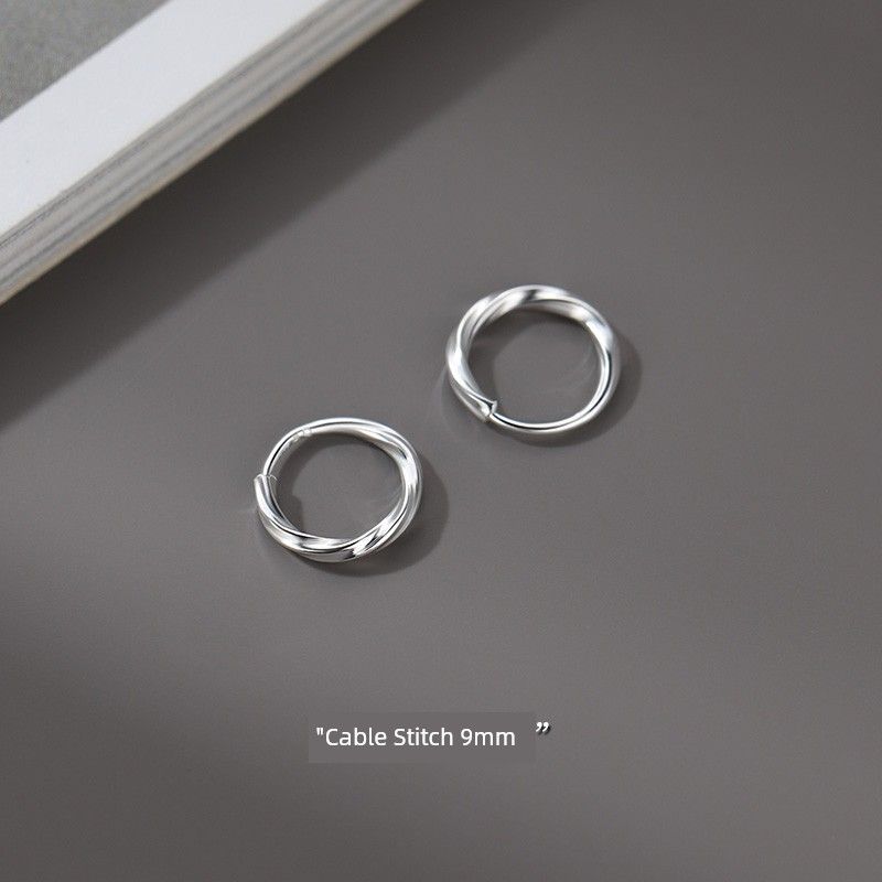

Xiangnan 999 Sterling Silver Simple Bracelet Best Selling Women s Sleep Earrings 999 silver Cable Stitch ear ring 9mm (two price)