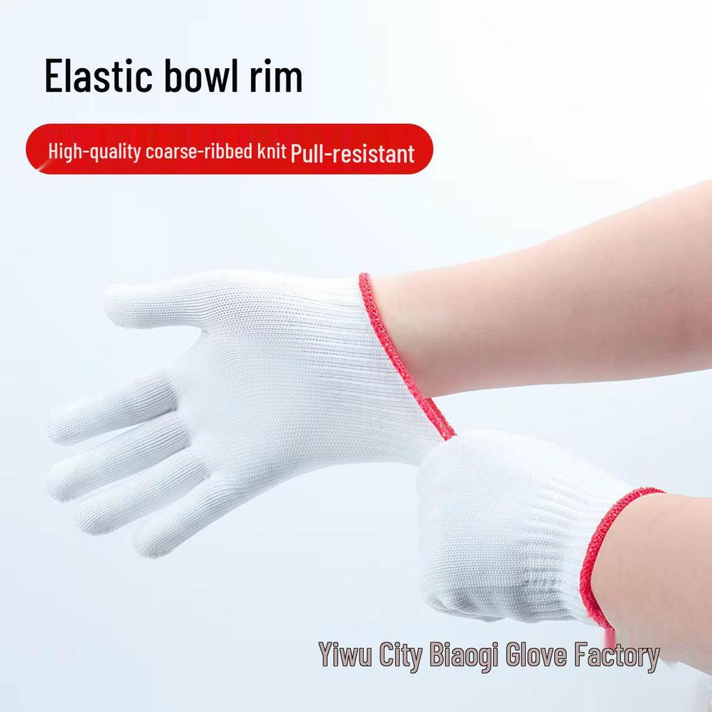 Durable Anti-Slip Nylon Work Gloves for Industrial and Construction Use