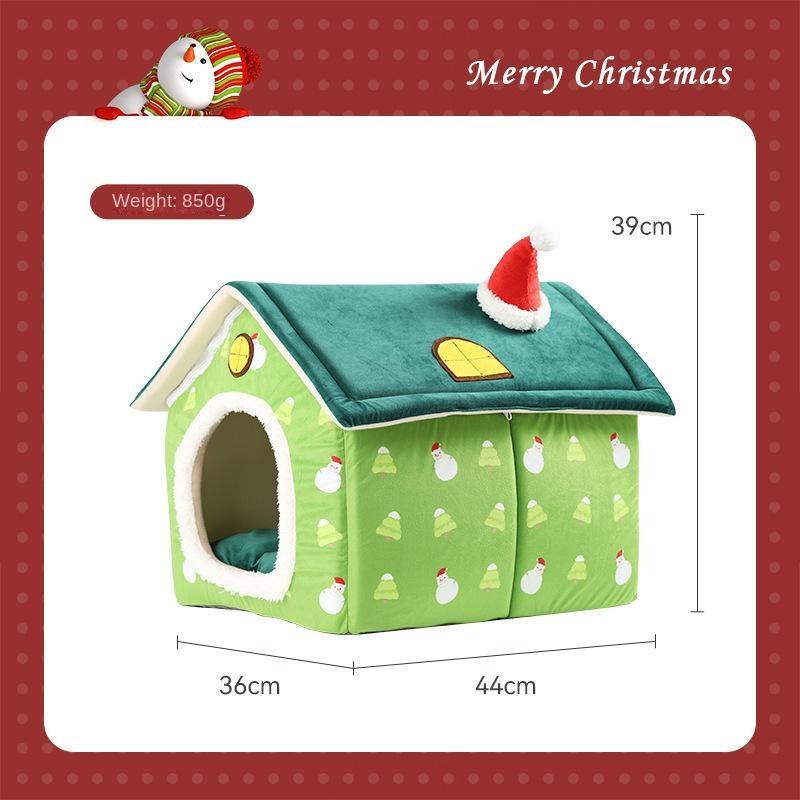 Arena para mascotas Halloween Diablillo Arena para gatos Gran espacio Completamente cerrado Otoño e invierno Calor Teddy Fadou Cachorro Perrera Casa para gatos