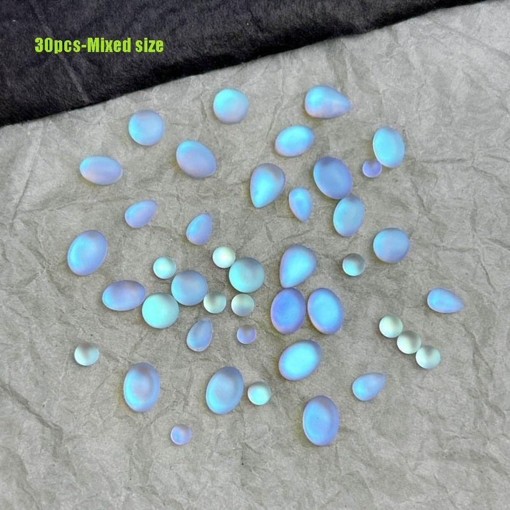 

Blue Color Nail Art Decoration Oval Shape 3D Nail Art Rhinestone Nail Decorations Nail Art Design 30pcs-Mixed size