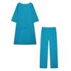 New Women's Cotton Linen Fashion Casual Plus Size Irregular Long Sleeve Set Wide Leg Pants Two Piece Outfit