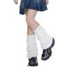 Ribbed Knit Cuffs Furry Leg Warmers for Women Students Winter Furry Plush Boot Covers Stretchy Calf Socks Streetwear