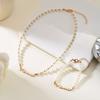 Mother's Day Mama Letter Jewelry Set, Imitation Pearl Necklace Bracelet, Daily Fashion Gift for Mom
