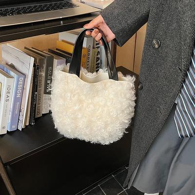 Niche High-end Handbag Small Bag Women's 2025 New Autumn and Winter Plush Bag Fashionable Simple Handbag