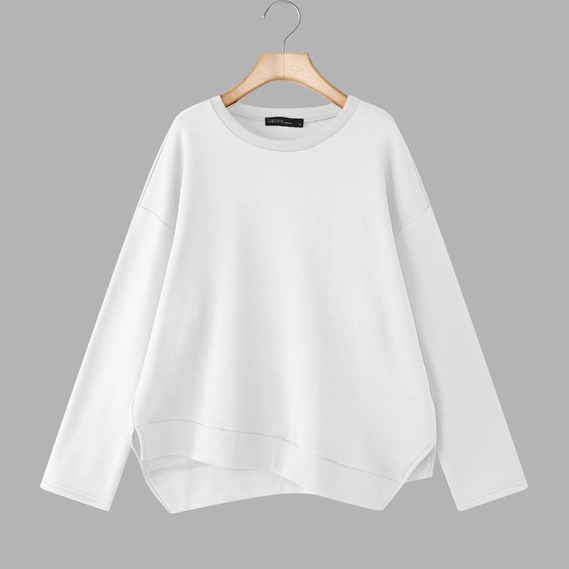 

ZANZEA Женские повседневные топы-пуловеры с круглым вырезом и рукавами 3/4 свободного кроя 5XL