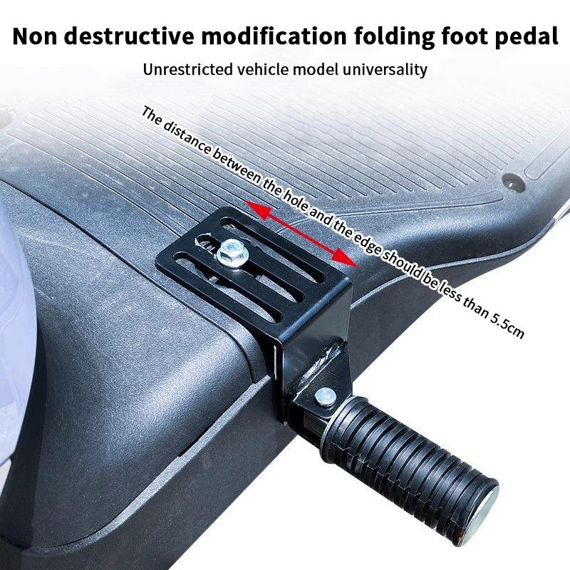 1Pair Electric Vehicle Front Foot Pedal Plate Leg Support Pad Folding Anti-Slip Metal Footboard Ebike Accessories