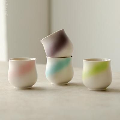 Coffee Latte Cup Hand-poured Coffee Tasting Mugs Chinese Kung Fu Teaware Set Tasting Cups Gradient Teacups Coffeeware Drinkware