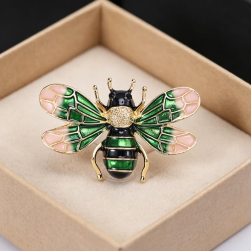 Multi Color Enamel Bee Brooch Glitter Delicate Decor Pin for Christmas Party Outfit Decoration Holiday Exchange Gifts