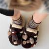 Cute bear shoes, snow boots, thick-soled plush shoes, and half slippers outside cotton shoes in winter