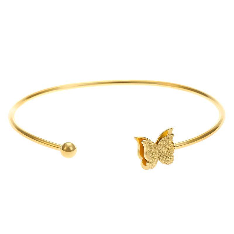 Cross-Border New Arrival Frosted Butterfly Bracelet Female Ins Style Fashion Minimalist Butterfly Open-End Bracelet Elegant Couples Bracelet