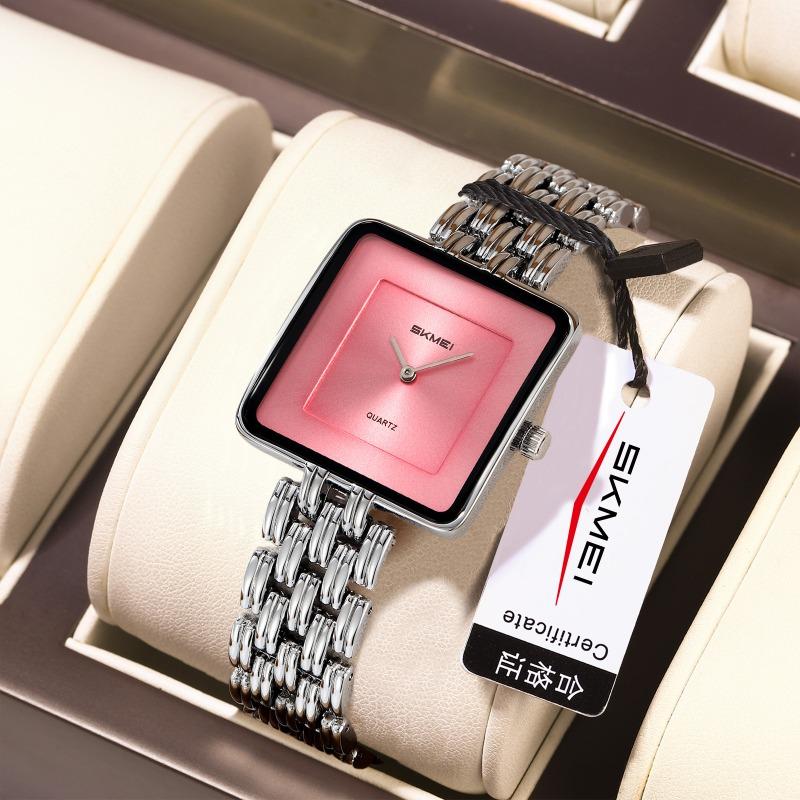 Ladies Quartz Watch Fashion Steel Belt Couple Watch Simple Gold Square Women's Quartz Watch Beauty Zone