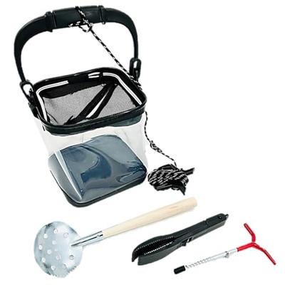 ST TS Smeltfischerei 4-teiliges Set: Eimer, Fischgreifer, Rutenhalter und Eisschaufel