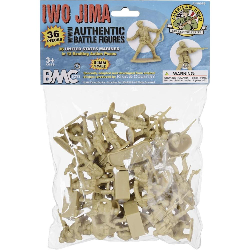 Bmc Ww2 Iwo Jima Corpo dei Marines degli Stati Uniti Plastica Soldatini Esercito 36 Figure Soldato Americano Beige 40045 Beige