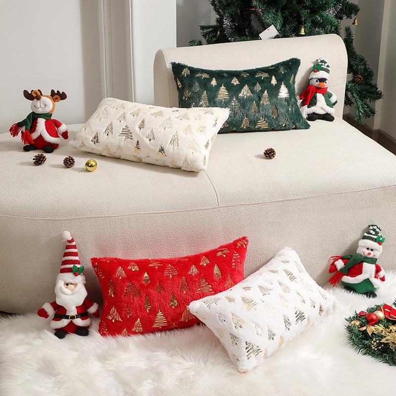 New Christmas Tree Bronzing Double-sided Pillow Cover Cushion Cover Atmosphere Decorative Cushion Cover