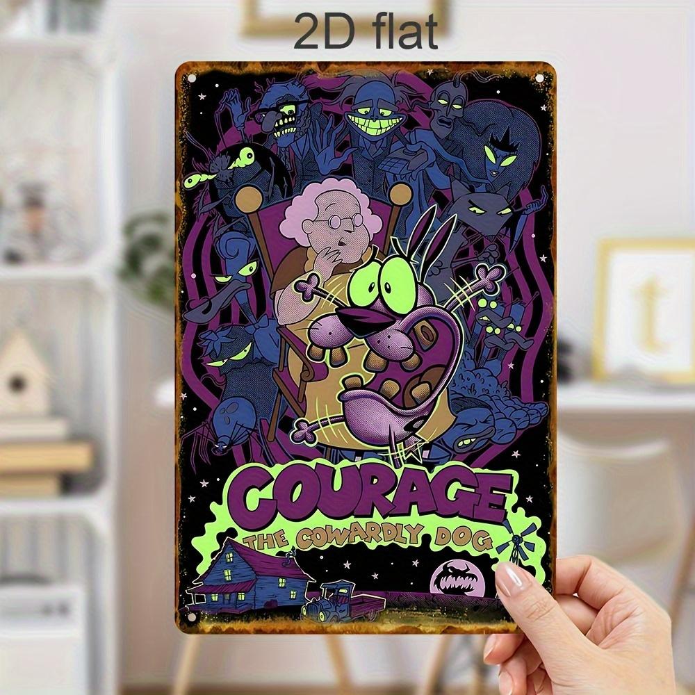 

Plane Retro Gall Puppy Metal Aluminum Plate Horror Art Wall Decorations Colorful Cartoon Tin Painting for Room No 20x30cm（7.8x11.8inch）