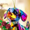 1/2Pcs Automobile Pendants with Lanyard Easy To Hang Colorful Crystal Design Sparkling Acrylic Ornaments Hedgehog Dog Pendants