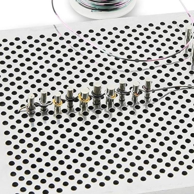 Aluminiumdraht Jig Komplettes Schmuckherstellungswerkzeugset Praktisches Drahtschlingen-Set Drahtbiegebrett für DIY-Schmuck