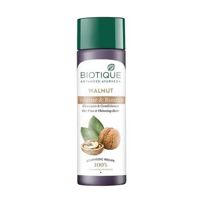 Champú-acondicionador para el volumen del cabello con Nuez (120ml), Champú y acondicionador Walnut Volume & Bounce,