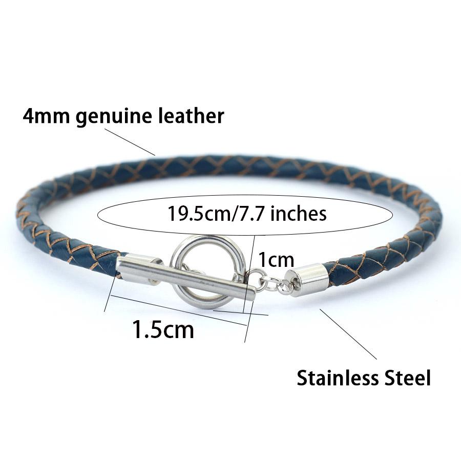 Noter Men Leather Bracelet Stainless Steel OT Buckle Bangle Pulsera De Cuero Wrap Braslet Locomotive Hiphop Rock Braclet Pulsera