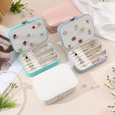 Jewelry Storage Box High-end Double-layer Jewelry Box Jewelry Ring Earring Box Jewelry Packaging Gift Box