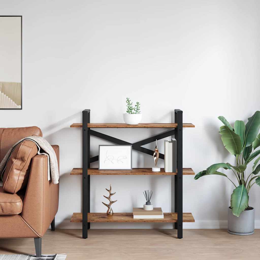 Vintage Wood Bookshelf 100 x 33.5 x 102 cm Engineered Wood