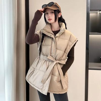 Down Vest Women Winter Large Size Thickened Warm Sleeveless Windproof High Collar Sleeveless Jacket