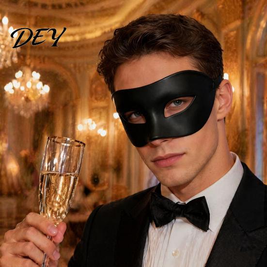 Decorative Party Face Shield Masquerade Masque for Men Women, Venetian Half Durable Plastic Mardi Gras, Ball Proms, Halloween Costume Reusable