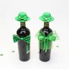 Green wine bottle cap, green wine bottle body bow lace decoration, party scene decoration props, exquisite and unique, adding festive party atmosphere