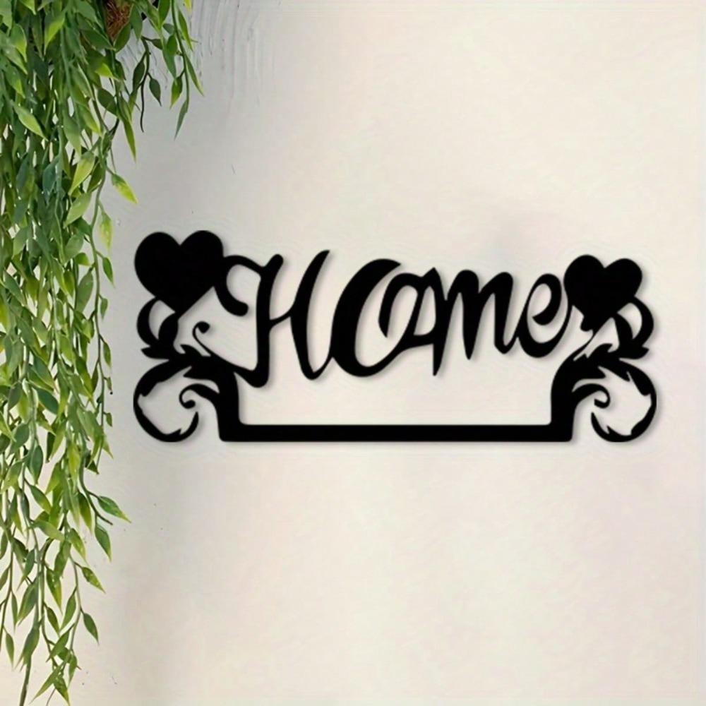 Vintage Powder Coated Iron Wall Art Heart Swirl Design Living Room Entryway Gift